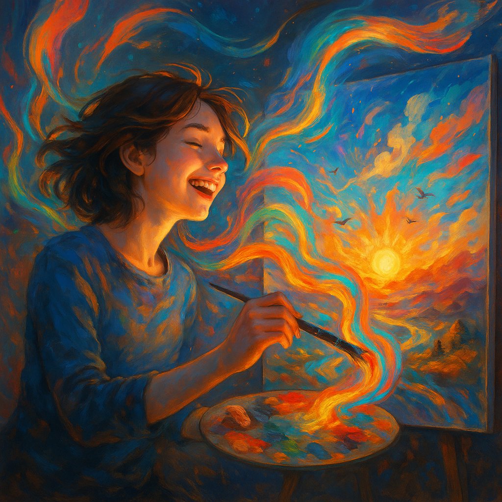 CaptchaC47's tweet image. Prompt: Sora, can you imagine an image that represents how creating images makes you feel?

(Note: this is such a badly worded prompt! But Sora created something beautiful despite it.)

#SoraAI #AIart