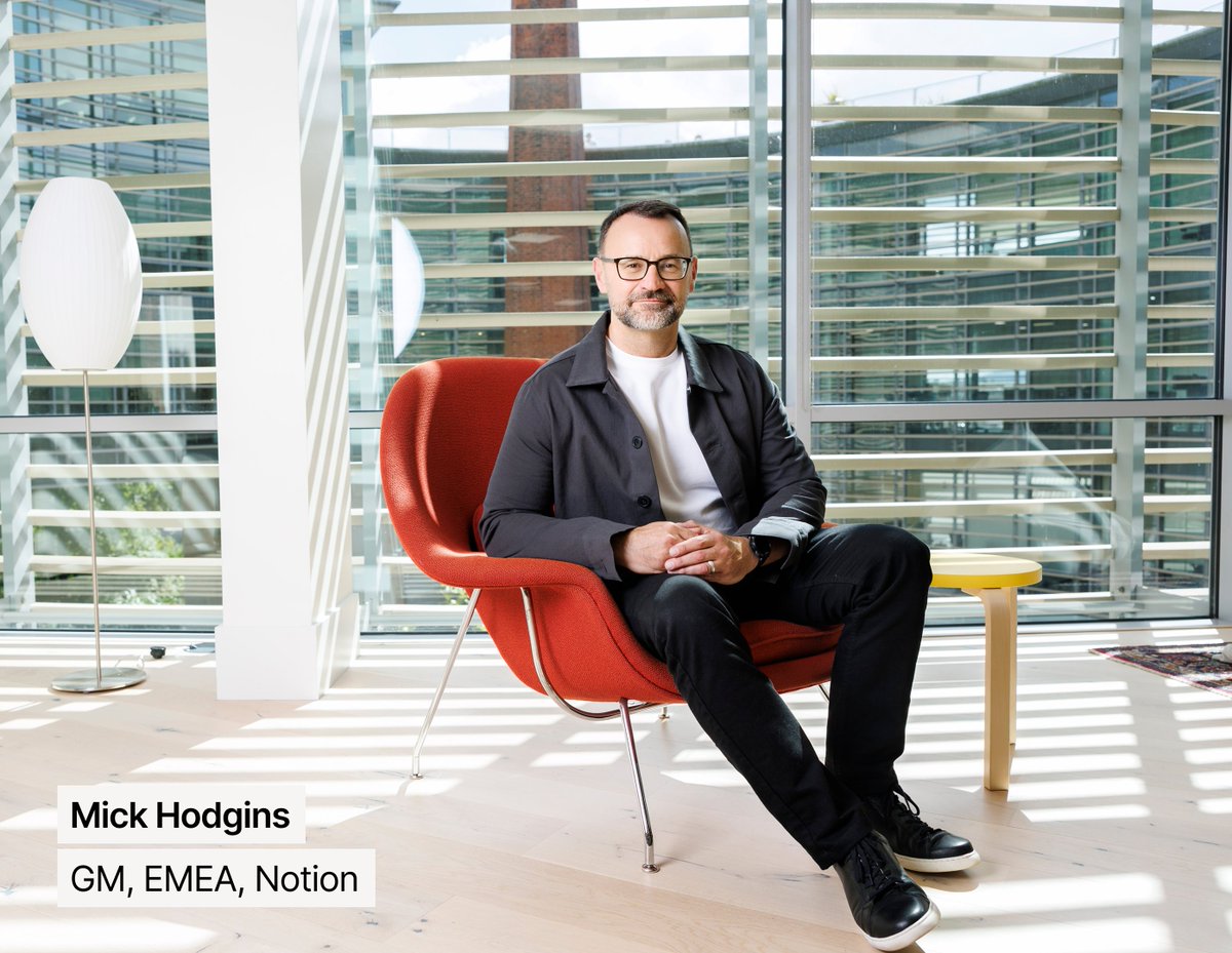 NotionHQ's tweet image. At Notion, we’re lucky to have a truly global community. 80% of our users are outside the US, and tens of millions are in EMEA 🤍

That’s why we’re excited for you to meet Mick Hodgins, our new GM for EMEA.

After scaling teams across 20+ countries at Google, Mick brings the…