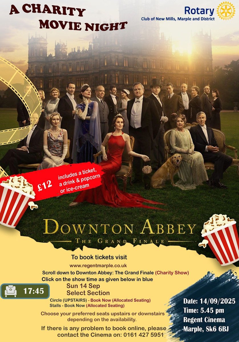 Charity Movie Night at Regent Cinema, Marple 17:45 Sunday 14 September: marple.website/.../1572-chari…