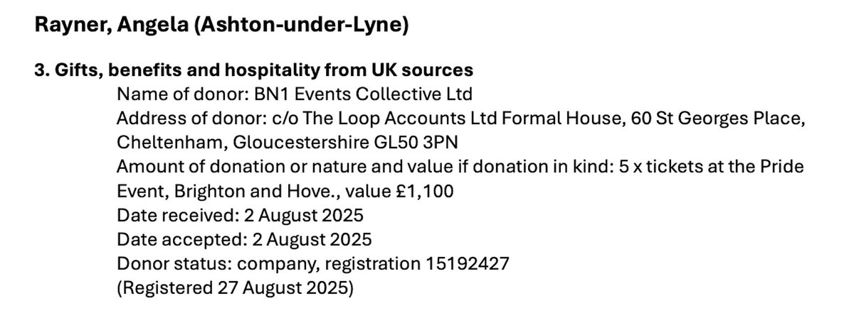 christiancalgie's tweet image. Scoop: Angela Rayner now risks reigniting freebiegate, as she pocketed £1,100 of free tickets to Brighton Pride - and registered them just one day before the story of her new flat broke 

Shows yet more astonishing political judgement…