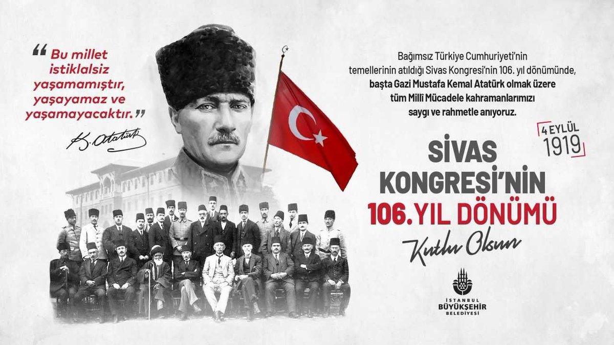 Cumhuriyetimizin temellerinin atıldığı Sivas Kongresi’nin 106. yılı kutlu olsun.

“Milli sınırlar içinde vatan bir bütündür, parçalanamaz” diyen ve “manda ve himayeyi reddeden” bu irade, bugün de yolumuzu aydınlatmaya devam ediyor.

Başta Ulu Önderimiz Gazi Mustafa Kemal Atatürk