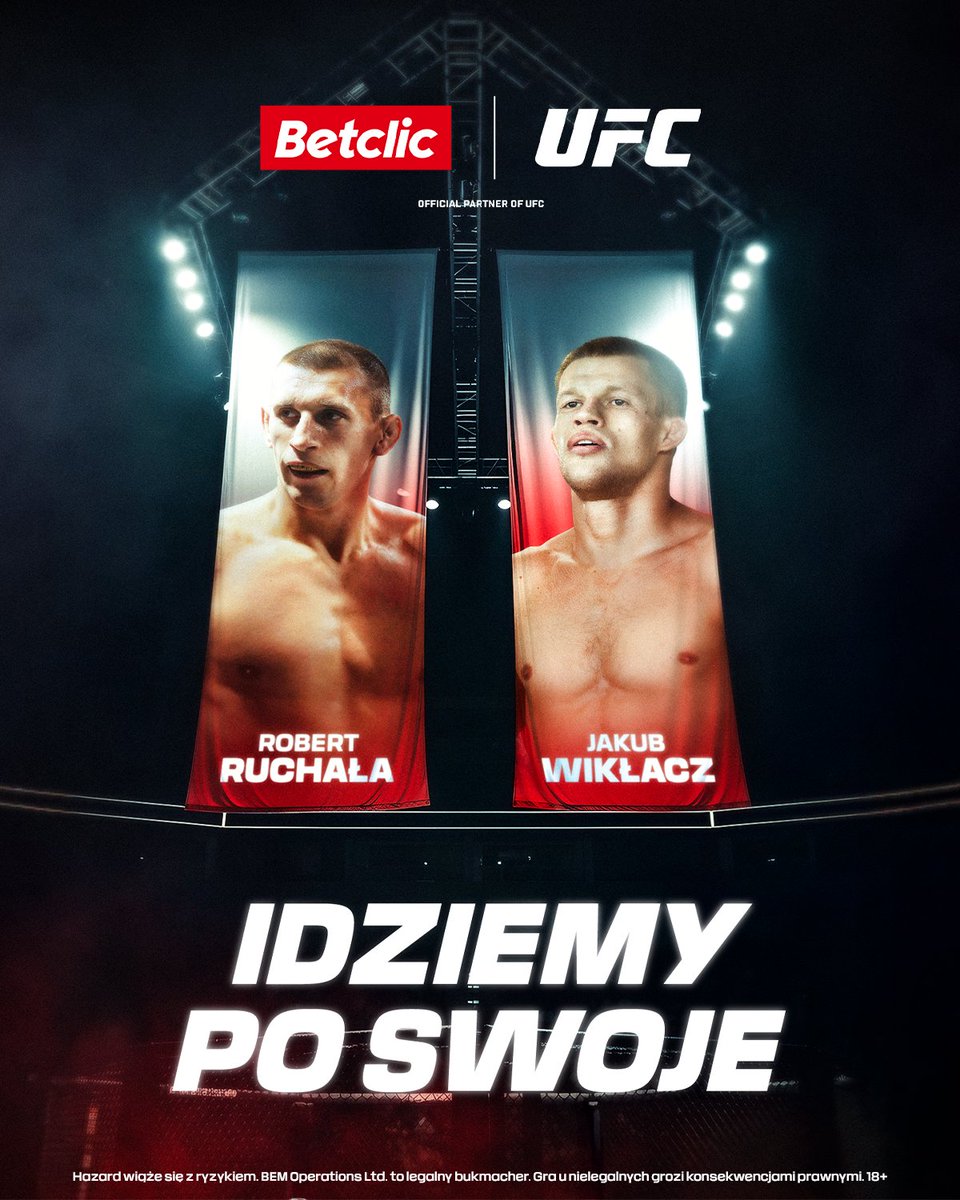 Betclic Polska 🔞 (@betclicpolska) on Twitter photo Wybrali swój kurs i idą po swoje! #UFC 🏆
Tacy ludzie nas inspirują 🤩
<a href="/robert_ruchala/">Robert Ruchała</a> i <a href="/jakub_wiklacz/">Jakub Wikłacz</a> ambasadorami Betclic. 💥🤝
#WybierzSwójKurs Wybrali swój kurs i idą po swoje! #UFC 🏆
Tacy ludzie nas inspirują 🤩
<a href="/robert_ruchala/">Robert Ruchała</a> i <a href="/jakub_wiklacz/">Jakub Wikłacz</a> ambasadorami Betclic. 💥🤝
#WybierzSwójKurs