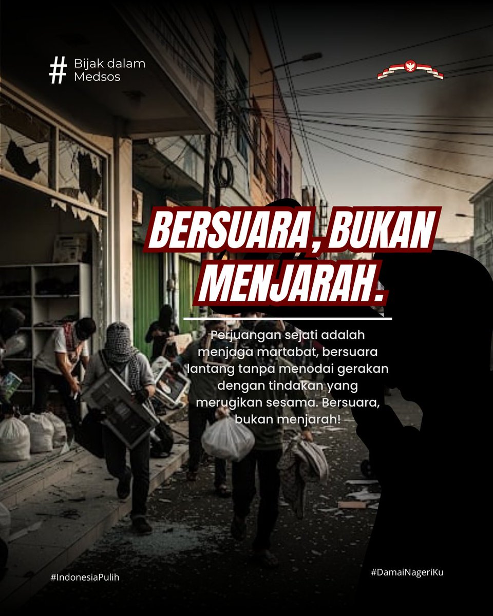 SantunPolitik's tweet photo. Tindakan yang merugikan sesama tidak layak dilakukan dalam perjuangan atas nama keadilan.

#IndonesiaDamai
#SalingJaga
#JagaIbuPertiwi
#RakyatAman
#RakyatAman
#RakyatAman https://t.co/GAUHiSm9AW