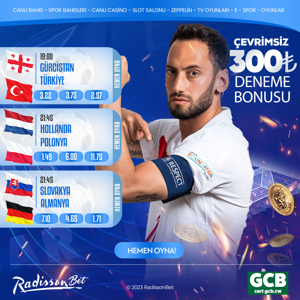 🏆Tüm Maçlar En Yüksek Oran ve Bonuslar İle #RadissonBet'te!
 
⚽Gürcistan - Türkiye
⚽Hollanda - Polonya
⚽Slovakya - Almanya
 
✔️#Radissonbet'te Günlük ''Yarım Milyon Dolar'' Çekim İmkanı!
 
🎯shortdigest.click/sosyal