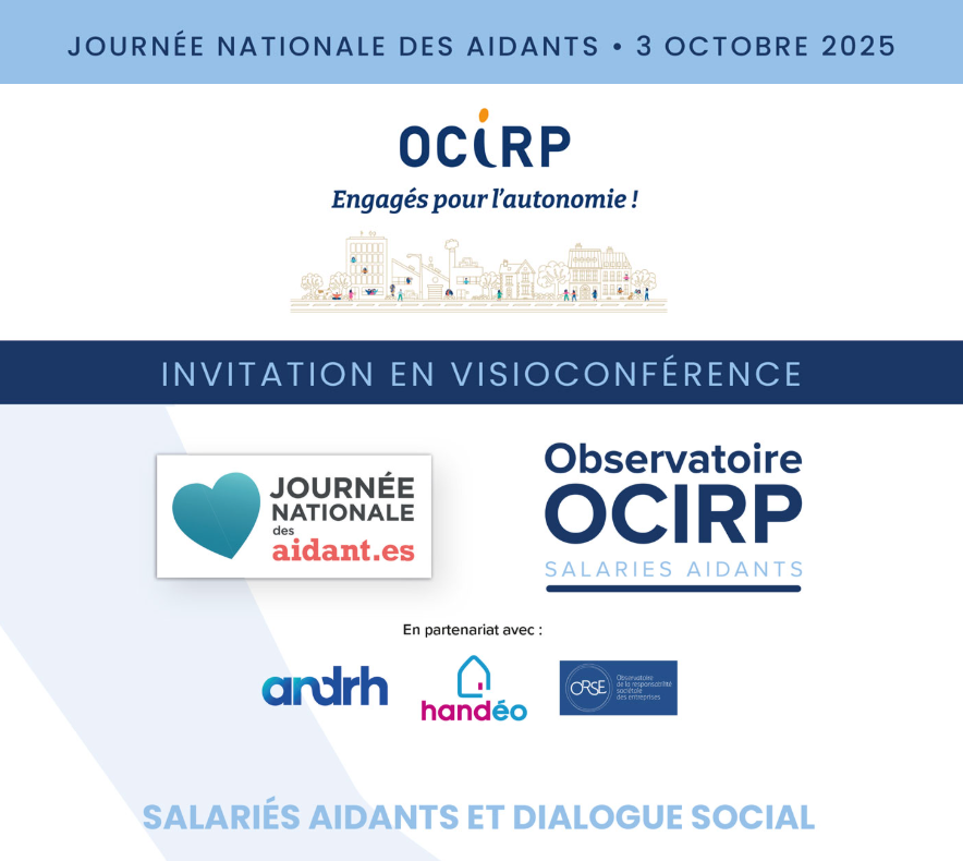 #JNA2025 #Aidants #RSE
📣Notre RV à  l'occasion de la Journée Nationale des Aidants !

🗓️Salariés aidants et dialogue social🗓️

Un partenariat #OCIRP <a href="/ANDRH_Officiel/">ANDRH</a>  #Handeo <a href="/ObsRSE/">ORSE</a>  
Avec le soutien de <a href="/radiofrance/">Radio France</a> 

🕥Nous avons le plaisir de vous inviter- en visioconférence -
