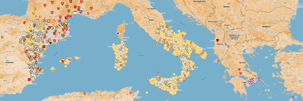 Al mapa es poden veure tots els castells que en algun moment van ser part de la corona durant l'edat mitjana.

En total n'he trobat 5.175, gairebé la meitat són a Catalunya és la regió que més en té amb 2.355.

mapadecastells.cat