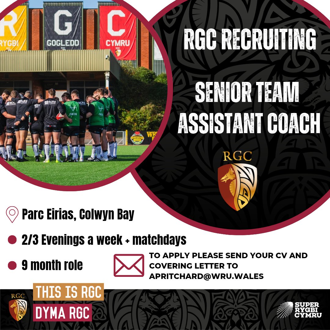 RGCnews🏉 (@rgcnews) on Twitter photo 𝐑𝐆𝐂 𝐒𝐞𝐧𝐢𝐨𝐫 𝐓𝐞𝐚𝐦 𝐑𝐞𝐜𝐫𝐮𝐢𝐭𝐦𝐞𝐧𝐭 🚨
Join the RGC Senior Team and be part of North Wales rugby!
🤝 Assistant Coach 
📄 Apply and view full job descriptions on the website.
northwalesrugby.wales/news/rgc-recru… 𝐑𝐆𝐂 𝐒𝐞𝐧𝐢𝐨𝐫 𝐓𝐞𝐚𝐦 𝐑𝐞𝐜𝐫𝐮𝐢𝐭𝐦𝐞𝐧𝐭 🚨
Join the RGC Senior Team and be part of North Wales rugby!
🤝 Assistant Coach 
📄 Apply and view full job descriptions on the website.
northwalesrugby.wales/news/rgc-recru…