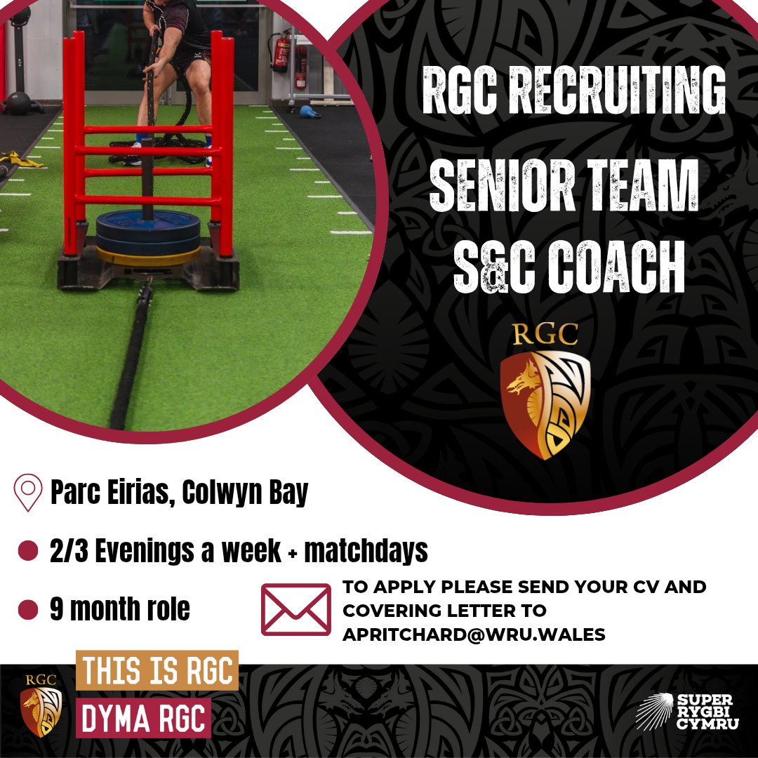 RGCnews🏉 (@rgcnews) on Twitter photo 𝐑𝐆𝐂 𝐒𝐞𝐧𝐢𝐨𝐫 𝐓𝐞𝐚𝐦 𝐑𝐞𝐜𝐫𝐮𝐢𝐭𝐦𝐞𝐧𝐭 🚨
Join the RGC Senior Team and be part of North Wales rugby!
💪 Strength & Conditioning Coach 
📄 Apply and view full job descriptions on the website.
northwalesrugby.wales/news/rgc-recru… 𝐑𝐆𝐂 𝐒𝐞𝐧𝐢𝐨𝐫 𝐓𝐞𝐚𝐦 𝐑𝐞𝐜𝐫𝐮𝐢𝐭𝐦𝐞𝐧𝐭 🚨
Join the RGC Senior Team and be part of North Wales rugby!
💪 Strength & Conditioning Coach 
📄 Apply and view full job descriptions on the website.
northwalesrugby.wales/news/rgc-recru…