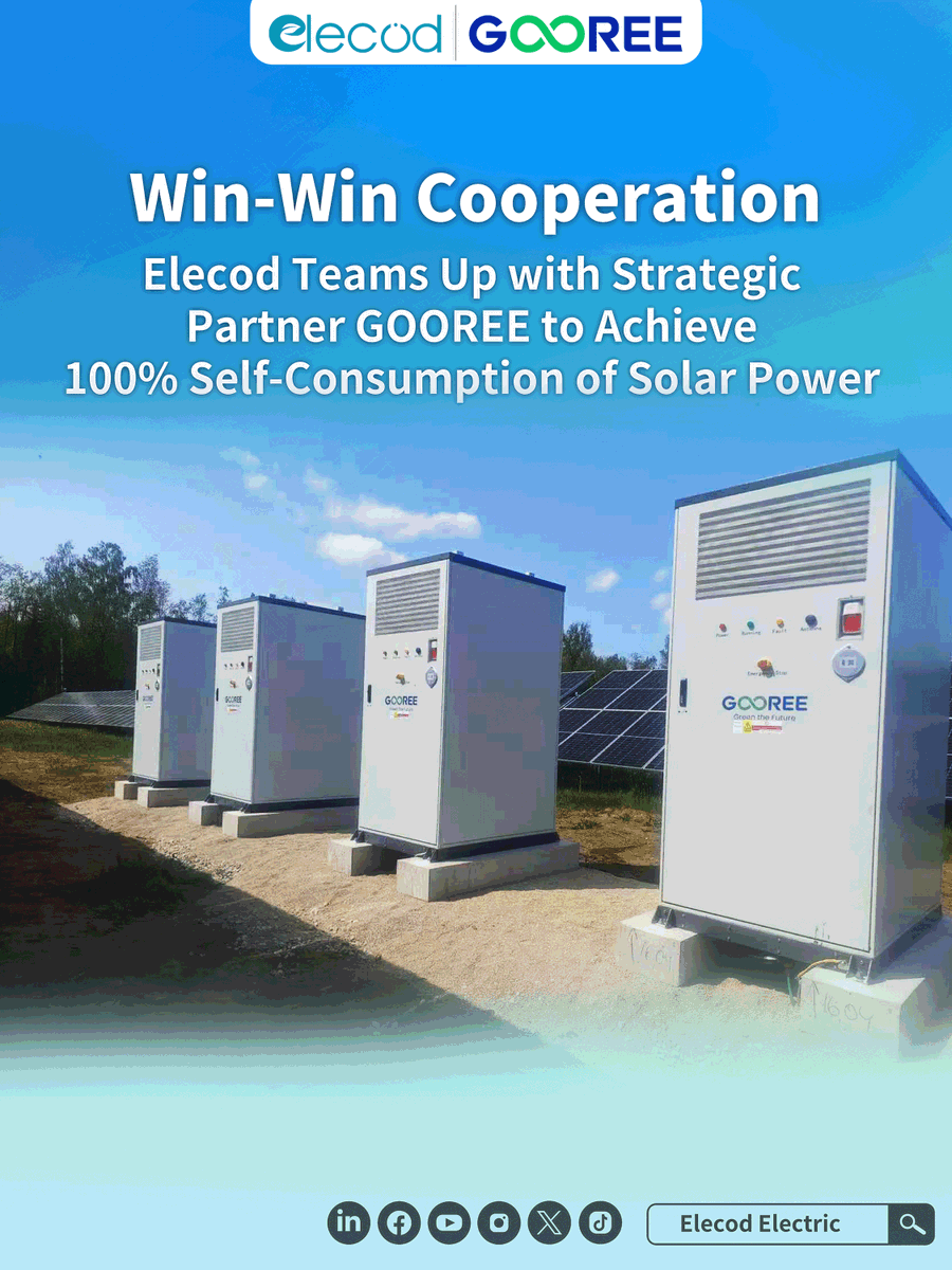 ElecodElectric's tweet image. 🚀 Exciting news! 
#Elecod &amp;amp; #GOOREE successfully launched a 4MWh energy project in Estonia,helping the region achieve 100% solar energy utilization!  

🌍 Elecod Monet Series 125kW storage modules highlight exceptional tech and adaptability. 

#SolarPower #PVconsumption