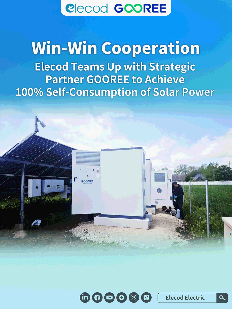 ElecodElectric's tweet image. 🚀 Exciting news! 
#Elecod &amp;amp; #GOOREE successfully launched a 4MWh energy project in Estonia,helping the region achieve 100% solar energy utilization!  

🌍 Elecod Monet Series 125kW storage modules highlight exceptional tech and adaptability. 

#SolarPower #PVconsumption