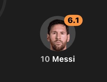 Here’s a chemistry lesson for you: 
to measure if something is acidic or alkaline, you use a pH scale. 
On the scale, 
1–6 means acidic, 
7 is neutral, 
8–14 means alkaline. 
Messi had 0 goals
0 shot on target. 
0 assist. 
6.1 rating. 
weak acid. 
No Impact.
See you next class 😂