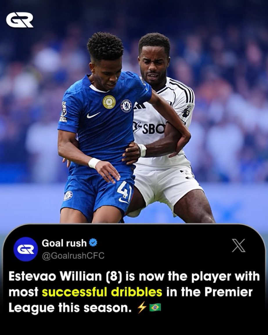 The Estevao that’s not ready for the EPL now has the most successful dribbles in the EPL this season.