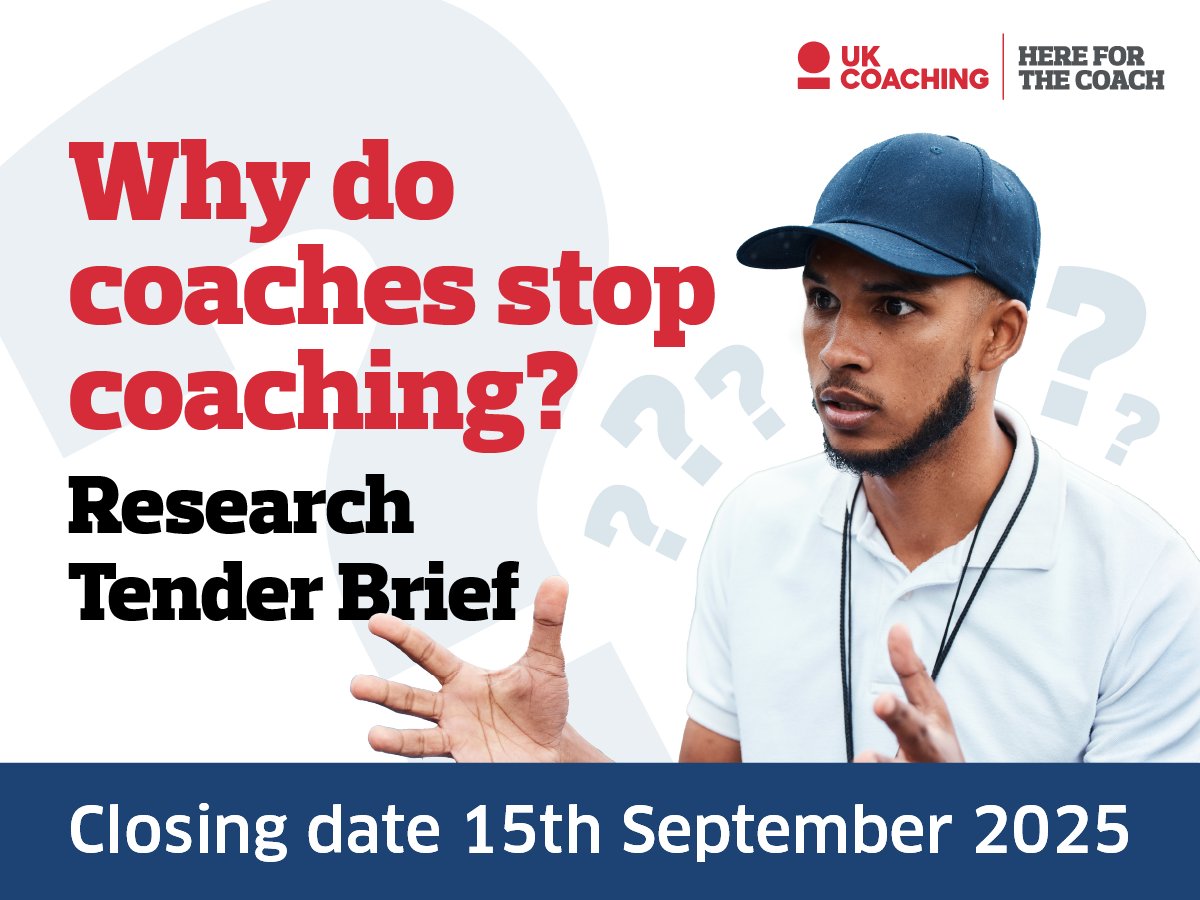 Invitation to Tender: Why do Coaches Stop Coaching?

We wish to work with a university/independent consultant/agency to conduct research to understand drop out in coaching with focus on the coach &amp; their context

Deadline: 15 September 2025

More here:
bit.ly/4lQhn35