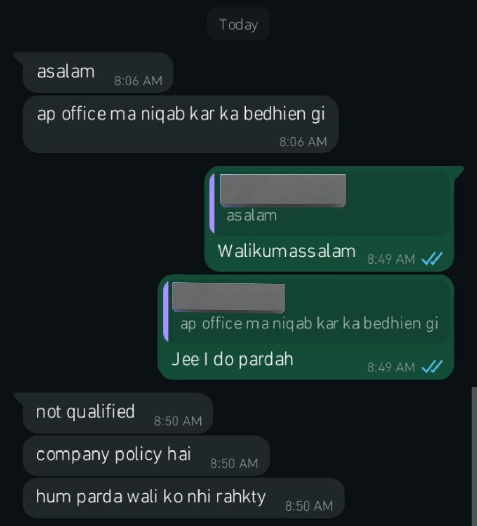 clairvoyant____'s tweet photo. As a fresh graduate, I never thought my hijab would outweigh my skills. 🤡 Eight times rejected because my attire “doesn’t align” with company image here in Pakistan, an Islamic Republic. I’m not asking for favors just equal opportunity where talent matters more than appearance🤡 https://t.co/LfLm4tm6hM