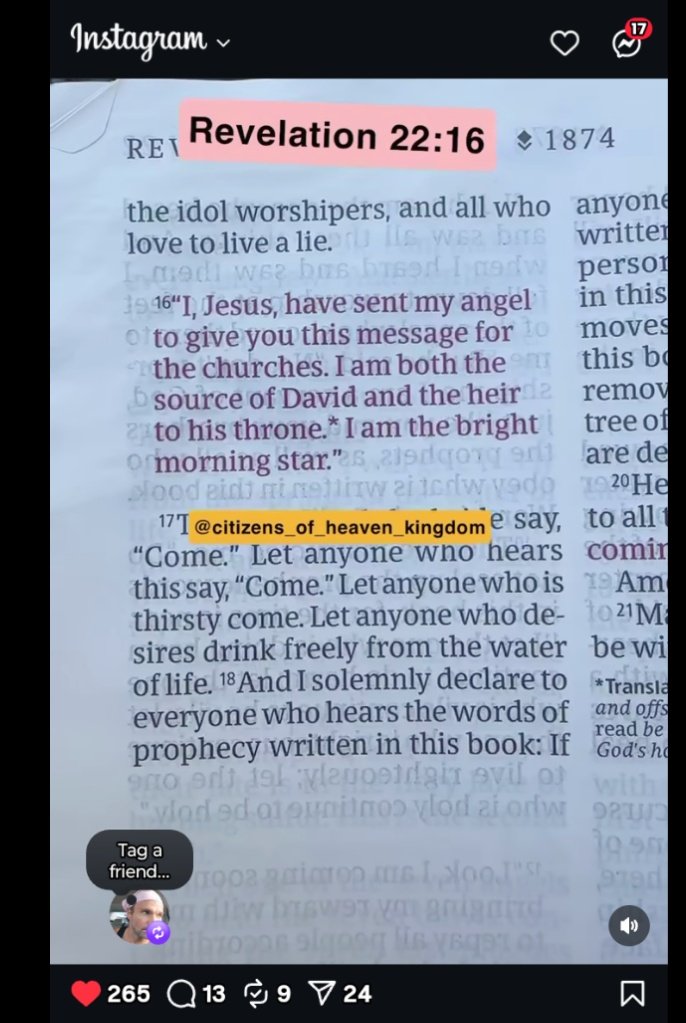 Revelations 22:16
#Bible