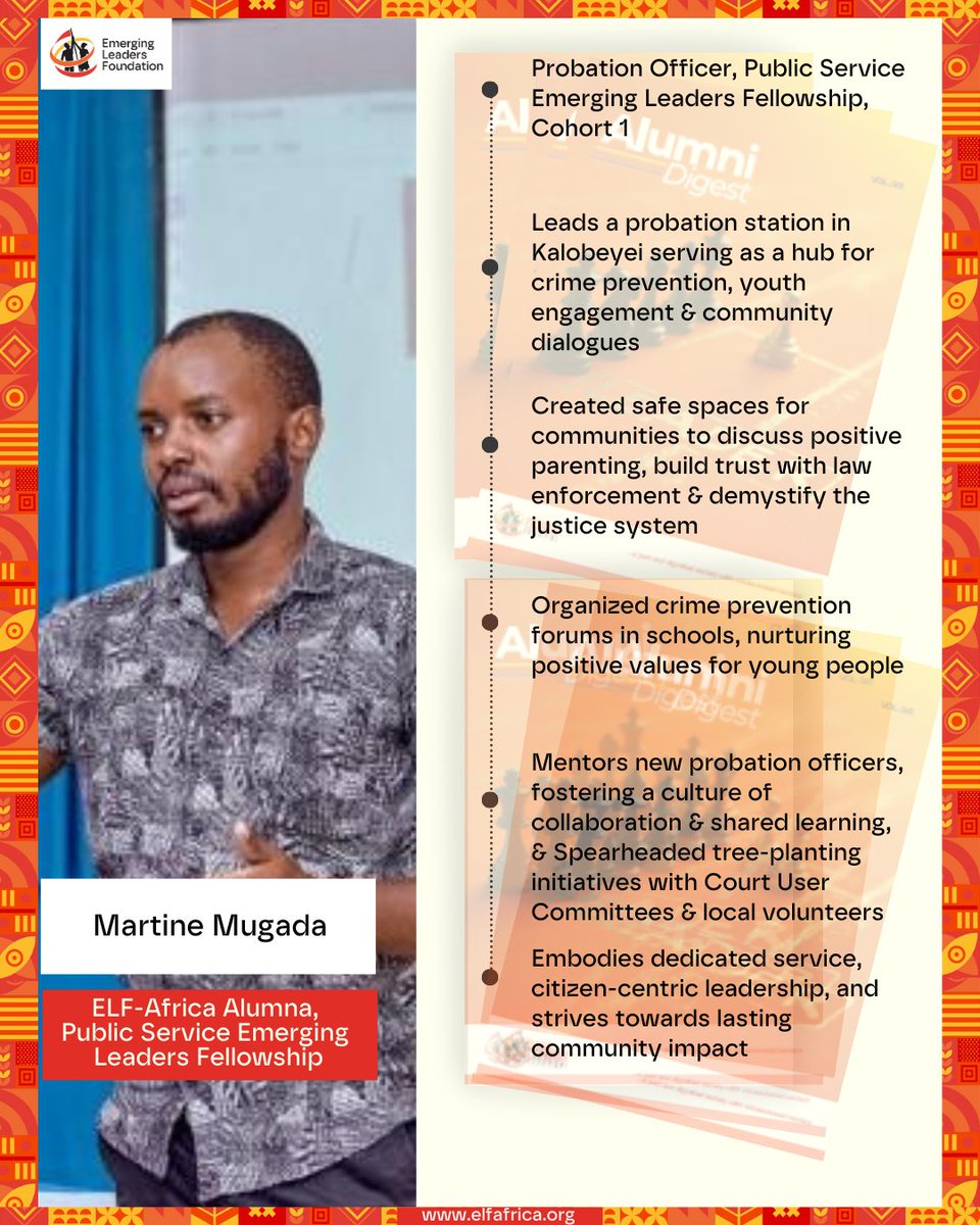 As a probation officer in Kalobeyei, Martine Mugada is redefining what citizen-centered leadership looks like. From building trust between communities and law enforcement to mentoring new officers and leading crime prevention forums, his work shows that justice can be