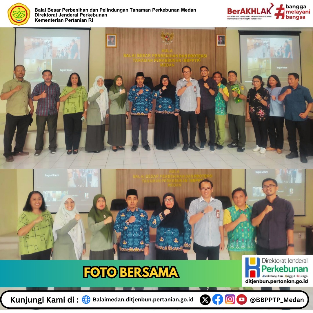 Bbpptp_Medan's tweet photo. Medan, 01 September 2025 - BBPPTP Medan melaksanakan pelantikan bagi dua orang pejabat fungsional lingkup BBPPTP Medan serentak dengan pejabat fungsional lain lingkup Ditjenbun. 
Pelantikan dipimpin oleh Sesditbun,
 
Baca Selengkapnya:
https://t.co/WISepW1WD3 https://t.co/F64Gv6Arl6