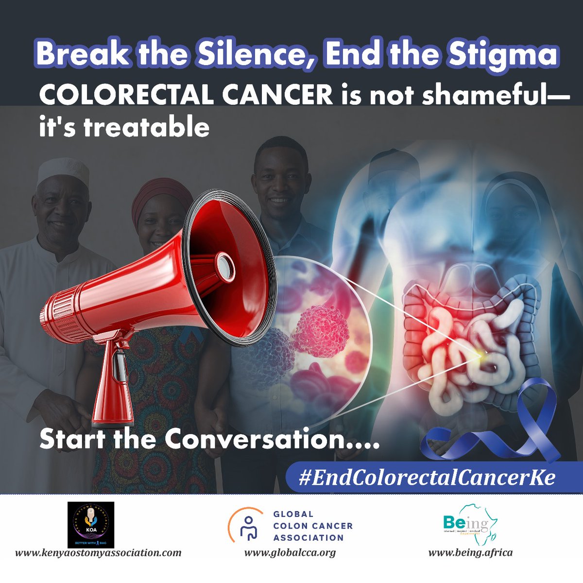 Being_Africa's tweet photo. Colorectal cancer isn’t shameful, it’s serious. Early detection saves lives, yet silence keeps many at risk. Talking openly with family, friends, & communities encourages screening & prevention. #Breakstigma, spread awareness, & take action. #EndColorectalCancerKE
@kenya_ostomy https://t.co/HoBbVNfiAn