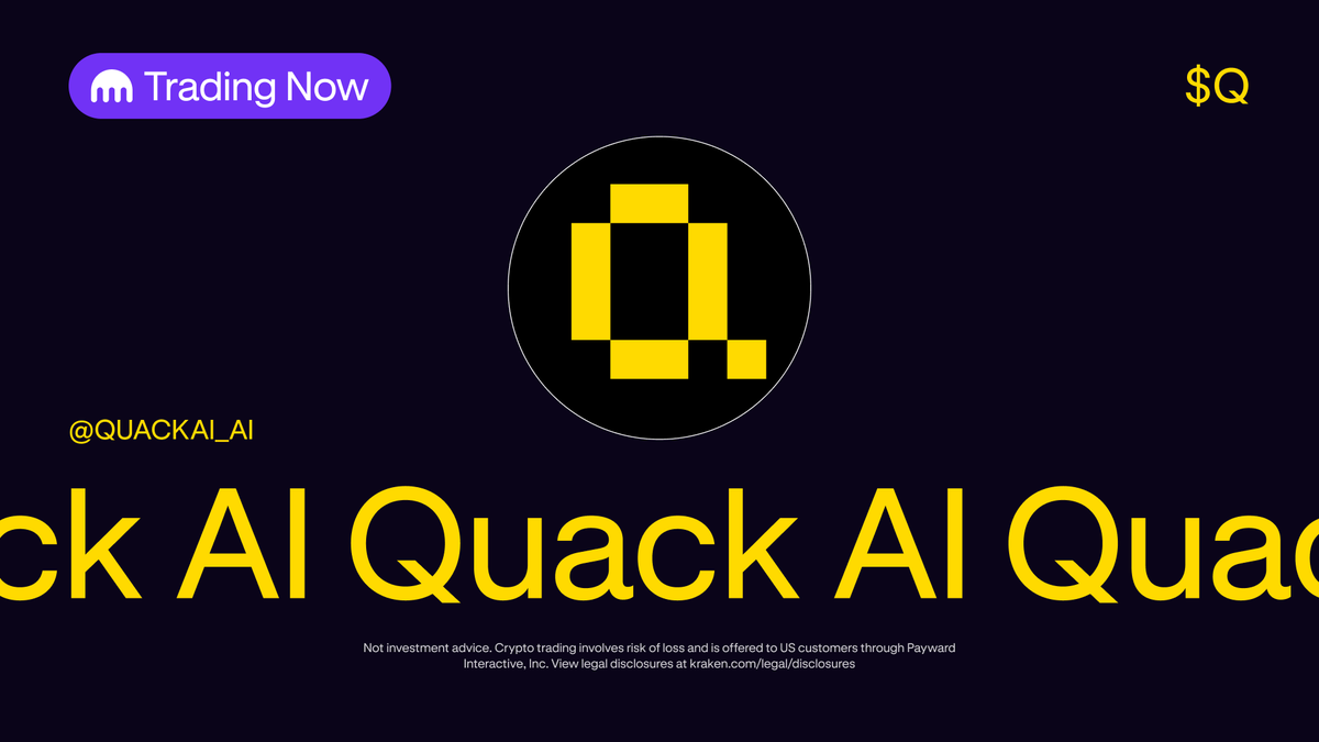 Q is live on Kraken 📣 The AI native governance protocol with cross-chain  integration powered by @quackai_ai Start trading: https://t.co/optcwJJPU3  *Geographic restrictions apply