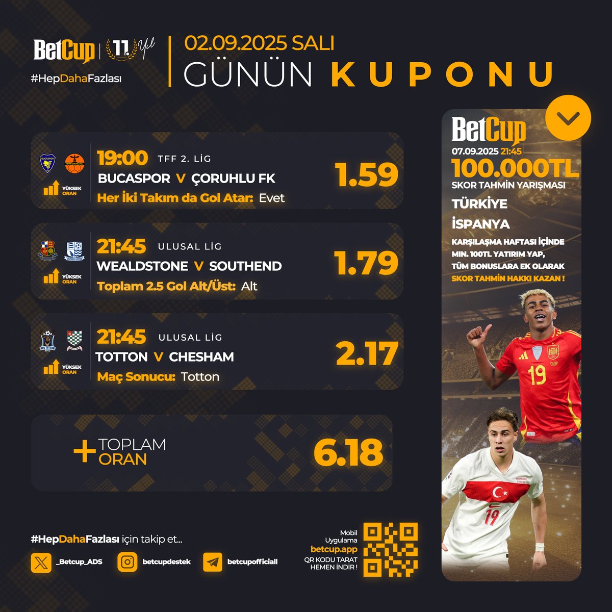 📄 Günün kuponuyla bugünü güzelleştirmeye geldik.
#hepdahafazlası #betcup #fenerbahçe #galatasaray #beşiktaş