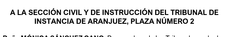 Con lo fácil que era escribir "AL JUZGADO DE INSTRUCCIÓN Nº 2 DE ARANJUEZ", creo que me ha costado más tiempo acertar con el nombre del Juzgado que redactar mis alegaciones. 🥱