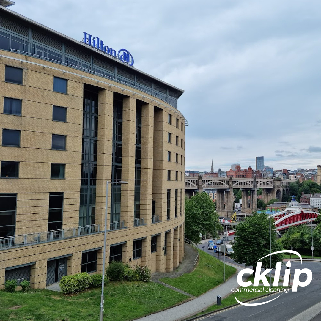 Recent Cklip projects include builders and sparkle cleans at Hilton &amp; Maldron Hotels for Barn Oak Developments, plus builders, sparkle, and carpet cleaning at University of Sunderland labs, refurbished on behalf of Gemini Mechanical &amp; Electrical Services.