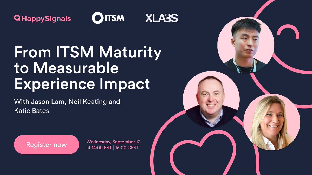 🌟From ITSM Maturity to Measurable Experience Impact 🌟

The old way of measuring IT—focusing solely on SLAs—is no longer sufficient.
Today, organizations need to show how IT directly impacts employee productivity and business outcomes. Join our upcoming webinar with our partners
