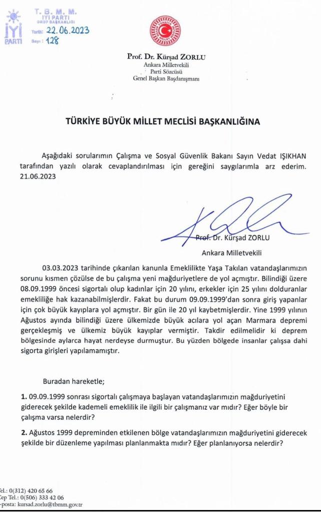 Sn. Kürşad Zorlu,

Akparti Genel Başkan Yardımcısı ünvanınız ile ekteki imzanıza istinaden kademeli emeklilik yasasını ve çözüm için start almanızı bekliyoruz. 

<a href="/zorlu77/">Prof.Dr.Kürşad ZORLU</a> <a href="/isikhanvedat/">Prof. Dr. Vedat Işıkhan</a> <a href="/Akparti/">AK Parti</a>
<a href="/RTErdogan/">Recep Tayyip Erdoğan</a> <a href="/mustafaelitas/">Mustafa Elitaş</a>
<a href="/efkanala/">Efkan Âlâ</a> <a href="/omerrcelik/">Ömer Çelik</a> <a href="/_cevdetyilmaz/">Cevdet Yılmaz</a>

#EmeğinSesiKademe