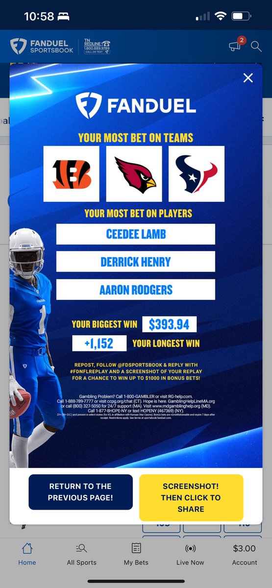 Real_BigDee's tweet photo. @FDSportsbook #FDNFLREPLAY https://t.co/6meALc9HB0
