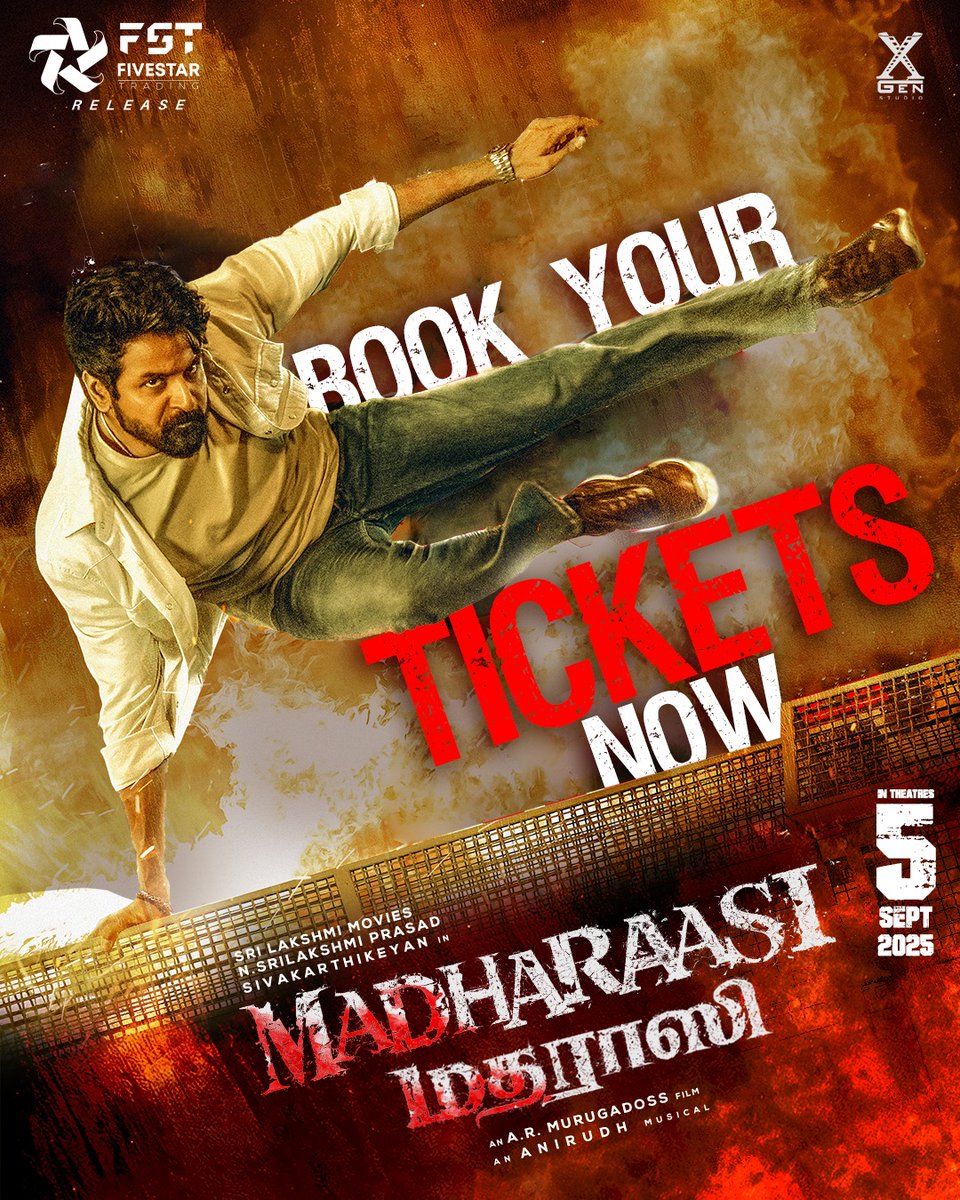 FSTofficialmy's tweet photo. Whistles, claps &amp; goosebumps loading… 🥁🔥
⚡ #Madharaasi storms into CINEMAS this 5th September!
🎟 Advance ticket sales are now OPEN book yours today!

#DilMadharaasi
#SKxARM #SK23
#FSTOffical https://t.co/6s1YctVFfD