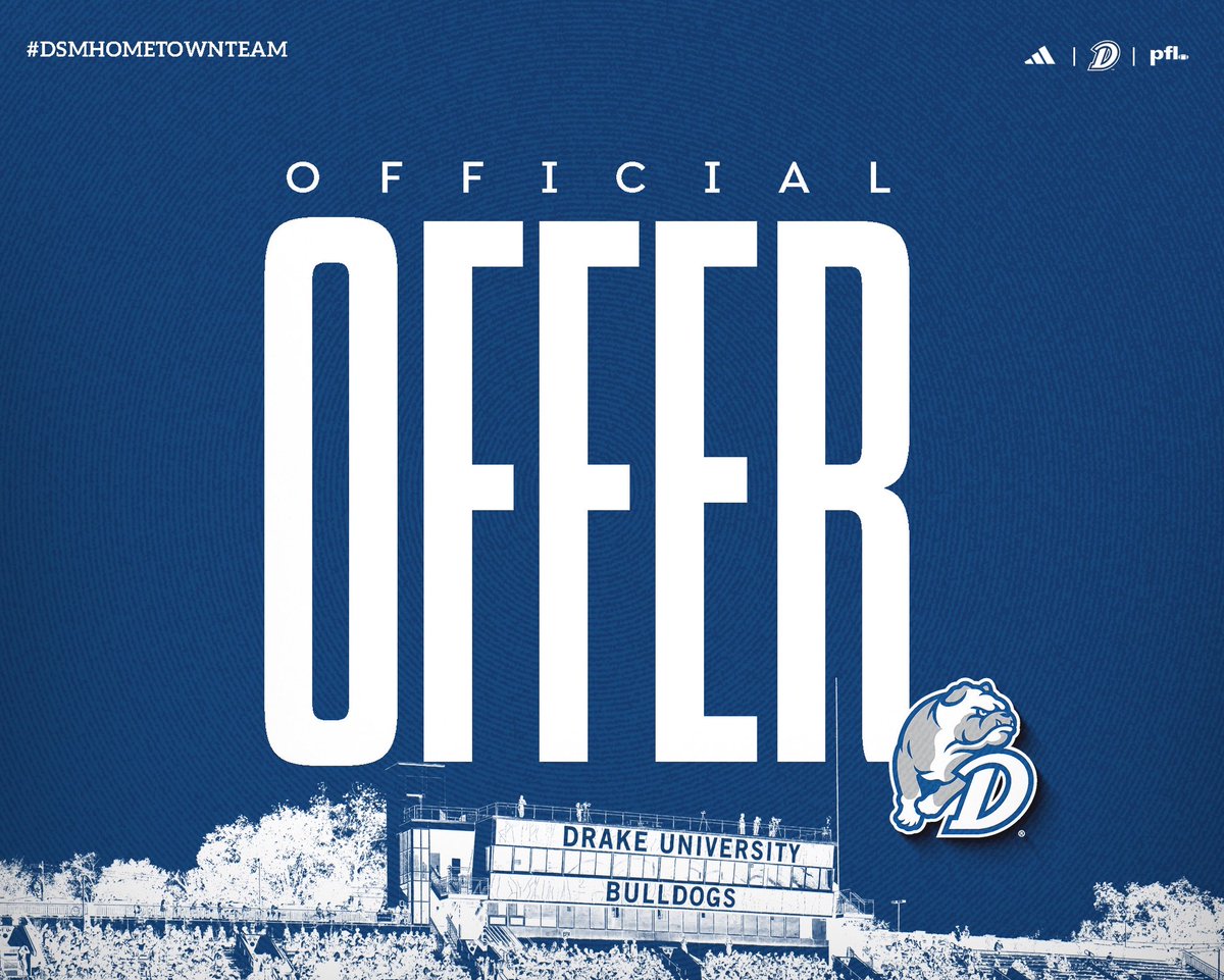 Thank you <a href="/coachqgriffith/">Quincy Griffith</a> and <a href="/DrakeBulldogsFB/">Drake Football</a> for my First Official Football Offer!