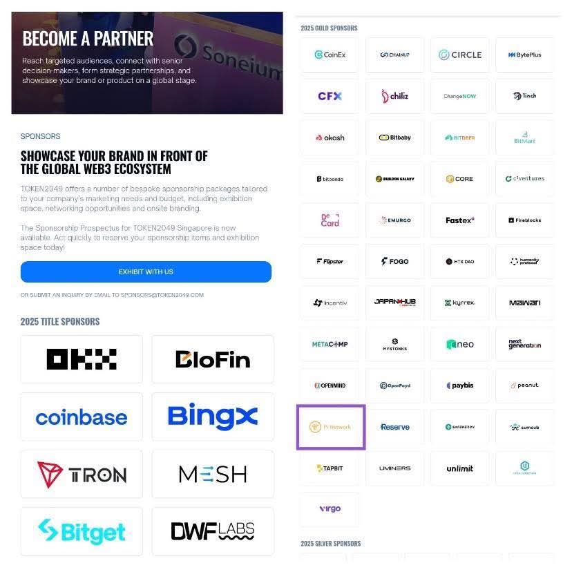 xia_pan4278's tweet image. Pi Network has been confirmed as a Gold Sponsor for the #Token2049 event! 🚀

🗓️ October 1-2, 2025
📍 Singapore — Marina Bay Sands

The world&apos;s largest Web3 and Crypto conference, with over 25,000 attendees and over 500 showroom developers and companies.
#pinetwork #pidesktop