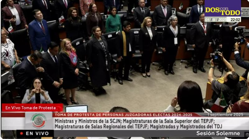 SinEmbargo (@sinembargomx) on Twitter photo <a href="/DuulceOlvera/">Dulce Olvera</a> <a href="/ilsegarc/">Ilse García</a> <a href="/PedroMelladoR/">Pedro Mellado R.</a> Los nuevos ministros de la Suprema Corte de Justicia de la Nación rindieron protesta la noche de este lunes en el Senado de la República
#EnVivo ¬ #DosConTodo
youtube.com/watch?v=CfO_iC… <a href="/DuulceOlvera/">Dulce Olvera</a> <a href="/ilsegarc/">Ilse García</a> <a href="/PedroMelladoR/">Pedro Mellado R.</a> Los nuevos ministros de la Suprema Corte de Justicia de la Nación rindieron protesta la noche de este lunes en el Senado de la República
#EnVivo ¬ #DosConTodo
youtube.com/watch?v=CfO_iC…