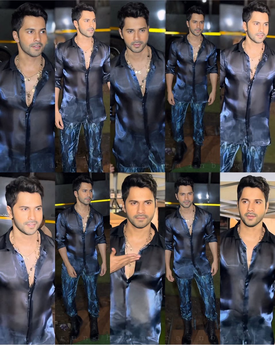 varunrainbows's tweet photo. Vdee set the city on fire last night ๐ฅ Rocking a glossy midnight blue silk shirt & serving royal vibes ๐โจ Every frame screams perfection ๐ Counting down to witness his magic in #SunnySanskariKiTulsiKumari ๐ซโค๏ธ @Varun_dvn #VarunDhawan #Varun #Dhawan #Vdee #VD #Actor #Bollywood https://t.co/us9SFzkbDl