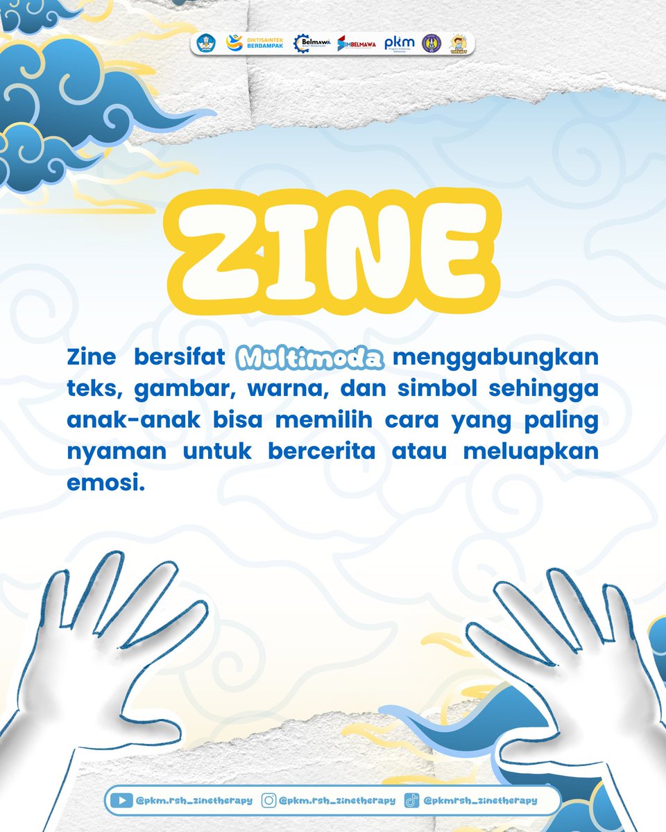 zinetherapy's tweet image. Halo sobat ziness!👋🏻

&quot;Bebas berkreasi, bebas berekspresi&quot;

Sobat zines udah tau belum apa itu Zine Therapy?🤔

Zine therapy adalah media terapi seni multimoda berbentuk buku mini kreatif 😊

Simak lebih jelasnya ya!

#pkm #pkm2025 #pkmpendanaan #zinetherapy #terapiseni