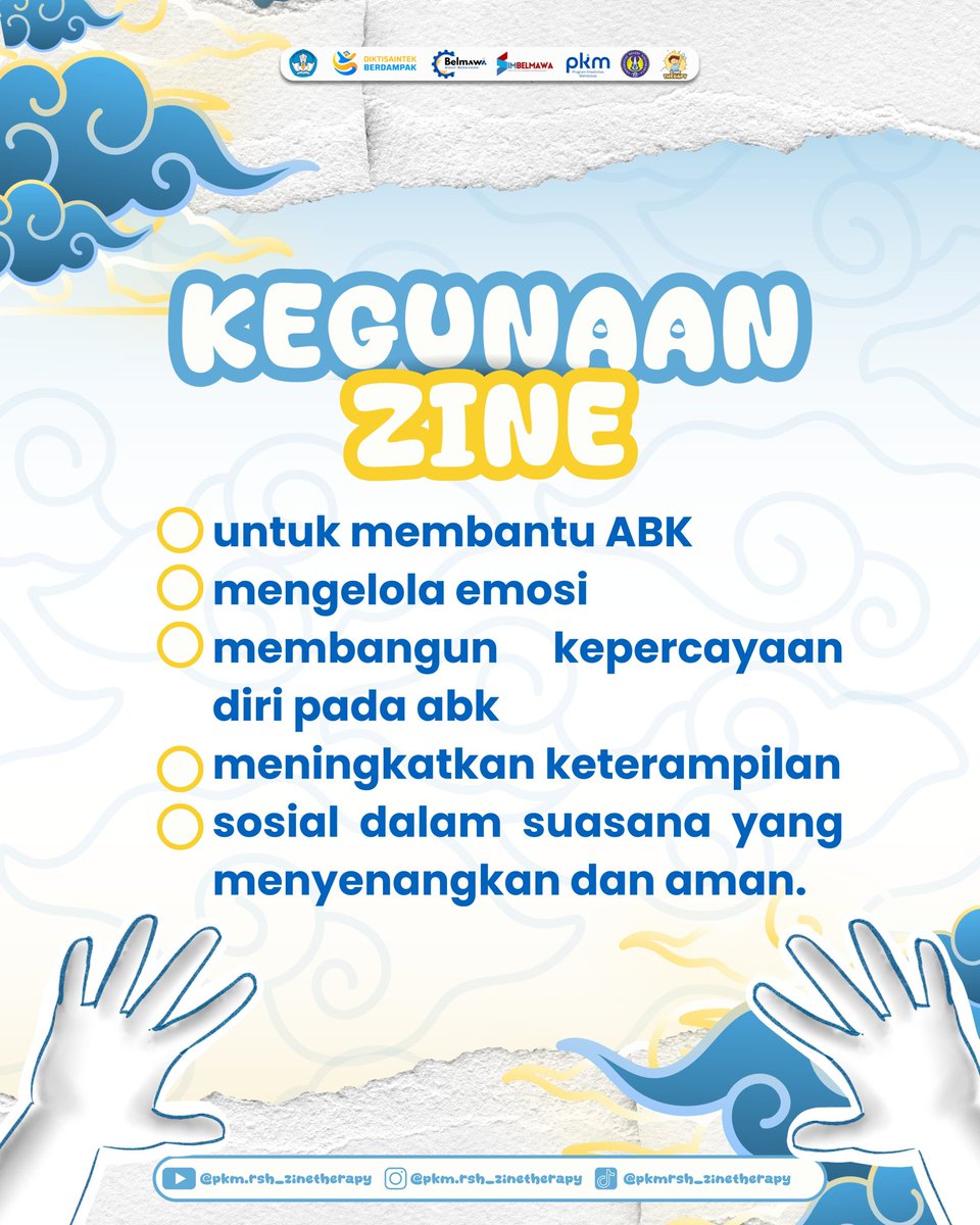 zinetherapy's tweet image. Halo sobat ziness!👋🏻

&quot;Bebas berkreasi, bebas berekspresi&quot;

Sobat zines udah tau belum apa itu Zine Therapy?🤔

Zine therapy adalah media terapi seni multimoda berbentuk buku mini kreatif 😊

Simak lebih jelasnya ya!

#pkm #pkm2025 #pkmpendanaan #zinetherapy #terapiseni