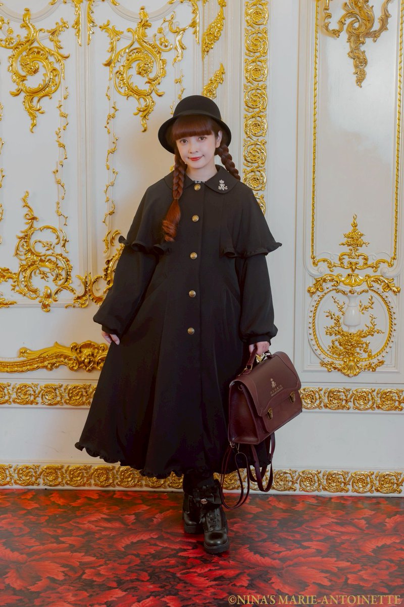 【正規品】Maria pipi ハートキルトコート 黒 青木美沙子 しまみさニナスケープコートご紹介🌹 裏地がニナスさんのオリプリで