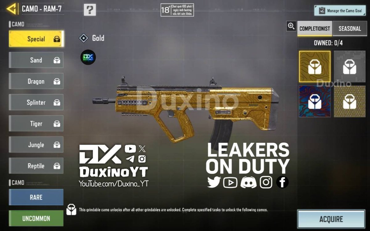 LeakersOnDuty's tweet image. RAM-7 All Completionist Camo
#callofdutymobile #codm #codmobile