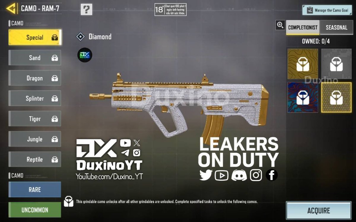 LeakersOnDuty's tweet image. RAM-7 All Completionist Camo
#callofdutymobile #codm #codmobile