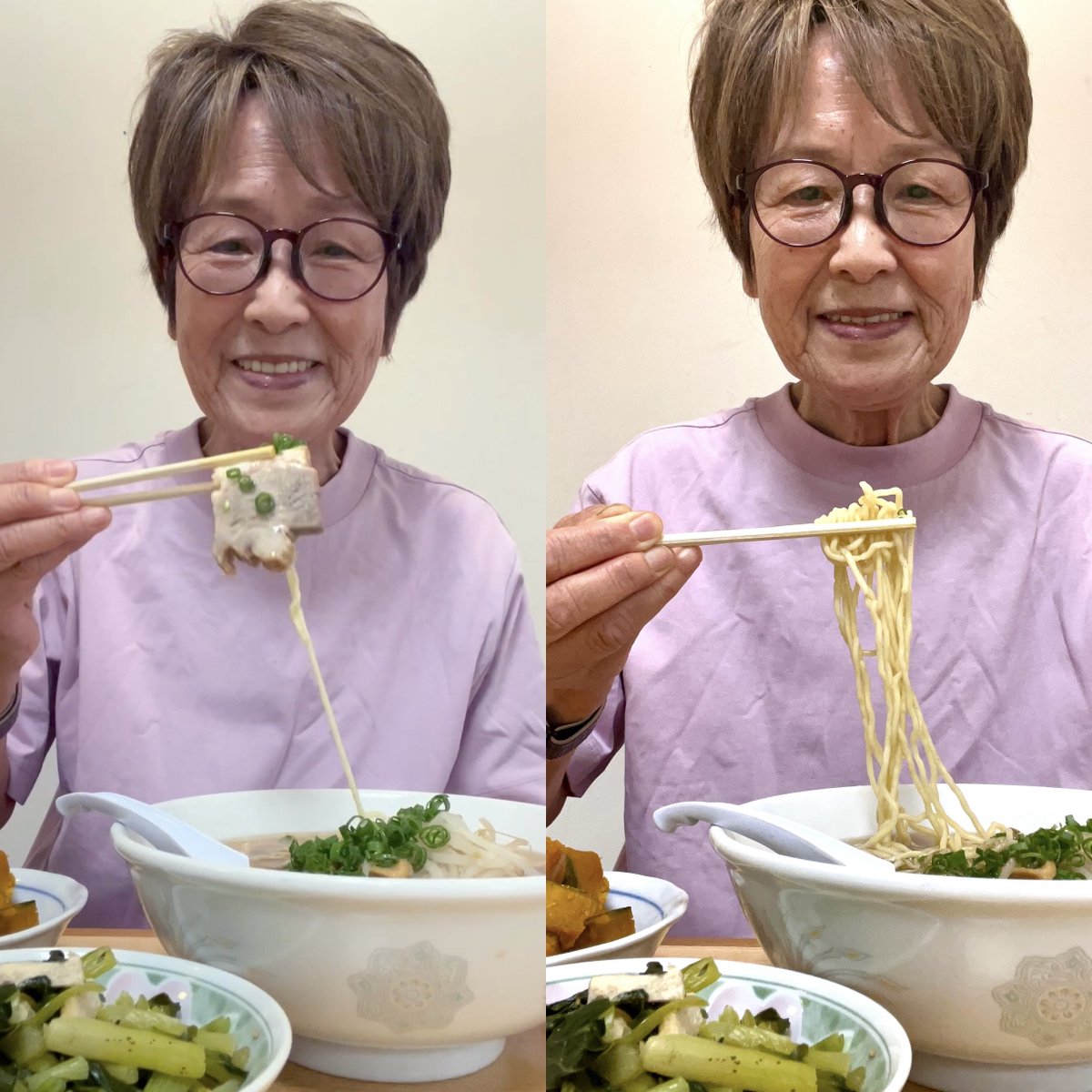cookingwithdog's tweet photo. Old-fashioned soy sauce ramen for 600 yen (about 4.10 USD) 🍜👩‍🍳
Due to rising prices, it came with only one slice of the delicious chashu, though I really wanted three. 😁
Still, the soup and noodles were excellent, with an addictive flavor. ✨
The side dishes were simmered pumpkin and braised komatsuna greens.
At the register, the lady calculated the bill using an abacus, which felt nostalgic. 😊
昔ながらのしょうゆラーメン600円🍜
物価高で、絶品チャーシューが1枚だけ…3枚は食べたいなぁ😁
でも、スープも麺も最高でハマる味✨
副菜はかぼちゃの煮物と小松菜煮浸し
お会計はおばちゃんがそろばんで計算してくれて、なんだか懐かしい気持ちになりました😊
