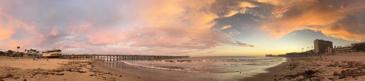 Leading edge of the monsoonal moisture influx at sunset over Ventura Pier #cawx