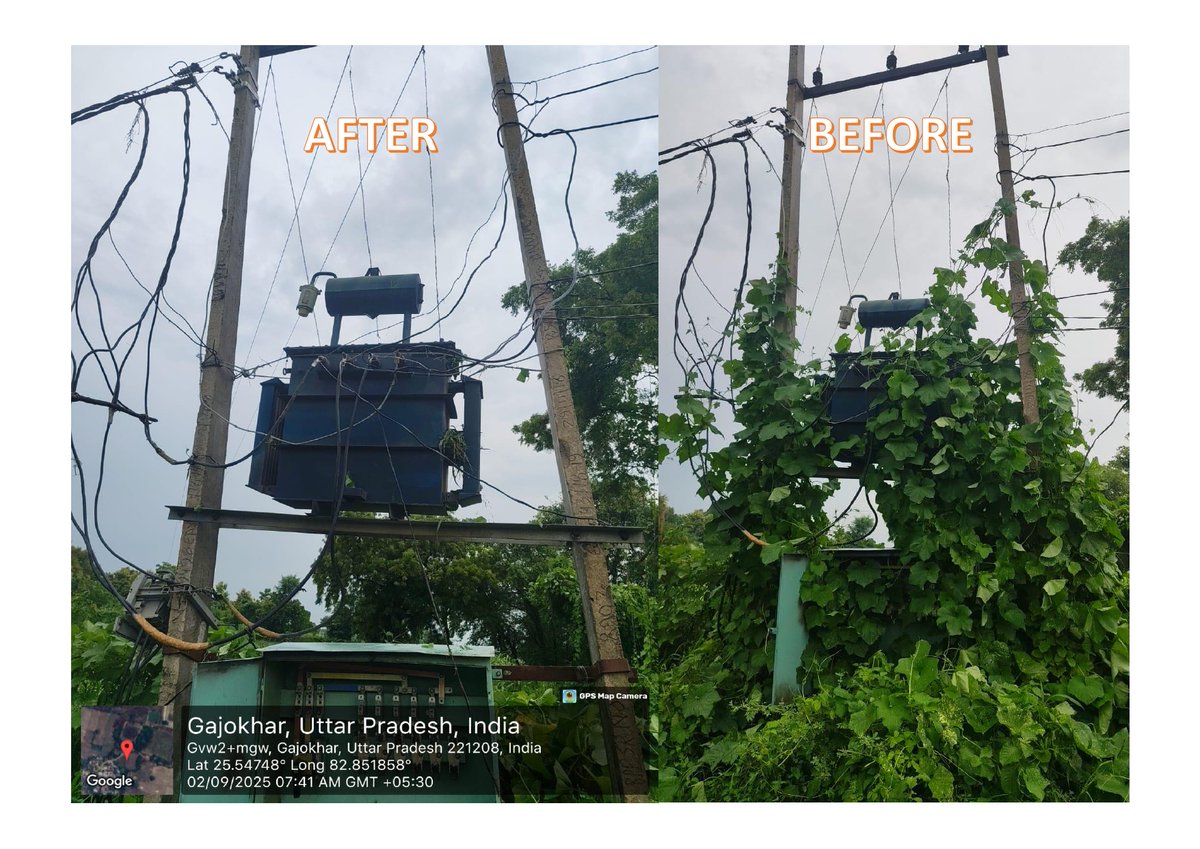 #Maintenance
वि.वि.खंड-हरहुआ, वाराणसी के गाजोखर उपकेंद्र अन्तर्गत कार्मिकों द्वारा ग्राम गाज़ोखर के 63 केवीए ट्रांसफार्मर की झाड़ियों की सफाई  का कार्य किया गया, जिससे स्पार्किंग/ लो-वोल्टेज सम्बन्धित समस्या न हो
<a href="/aksharmaBharat/">A K Sharma</a>
<a href="/UPPCLLKO/">UPPCL</a>
<a href="/PuVVNLHQ/">Purvanchal Vidyut Vitaran Nigam Limited</a>
<a href="/DTPuvvnl/">Jitendra Nalwaya</a> 
<a href="/ChairmanUppcl/">Chairman Uppcl</a>