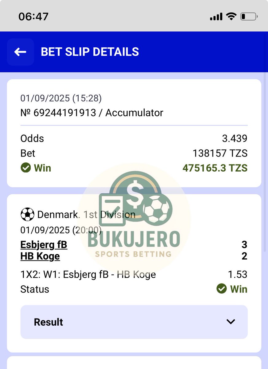 ODDS WON YESTERDAY 💸‼️🔊

Odds 3✅

Mikeka yote inapostiwa bureee….!!!

Unachotakiwa kufanya ni kujiunga kwenye wasap channel yetu.

Link ya Channel yetu ya Wasap ipo juu kwenye Bio/profile 

Au

Tuma text wasap no. 0652071094📥