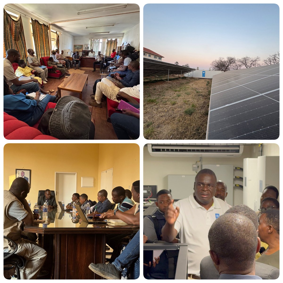 Appreciated the 350kW solar system at United Bulawayo Hospitals—the largest under #Solar4Health with <a href="/GlobalFund/">The Global Fund</a>. It will power key functions at the facility. Part of #Day1 of the joint monitoring mission on 🇿🇼 projects with <a href="/UNDPZimbabwe/">UNDP Zimbabwe</a> &amp; Govt.