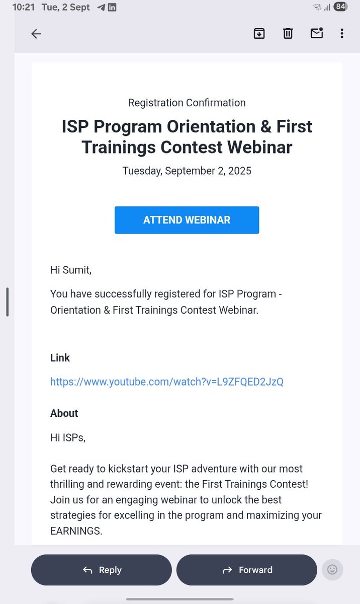 SumitMathu23464's tweet photo. Excited to attend the Internshala Student Partner (ISP) Orientation &amp; First Trainings Contest Webinar 🚀
Looking forward to learning, networking &amp; growing with this amazing opportunity! 🙌
#Internshala #ISP #Learning https://t.co/8DuEynxSrE