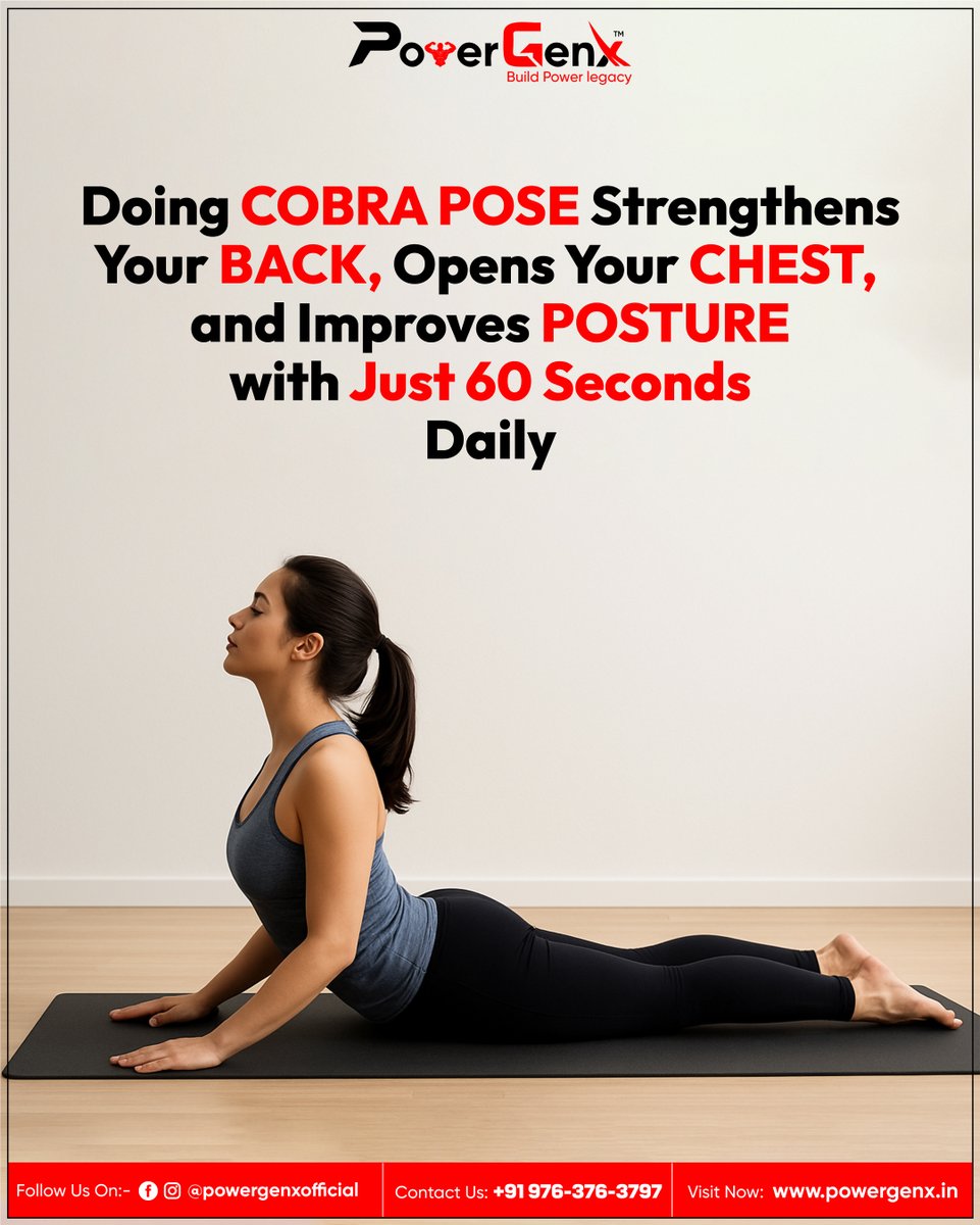 powergenx21's tweet image. ✨ Just 60 Seconds to a Healthier You! ✨

The Cobra Pose isn’t just yoga – it’s your daily boost to:

💪 Strengthen your back
❤️ Open your chest
🧘 Fix your posture

Do it daily and feel the difference! 🌟

#cobrapose #yogaforposture #backstrength #chestopener #yogaeveryday