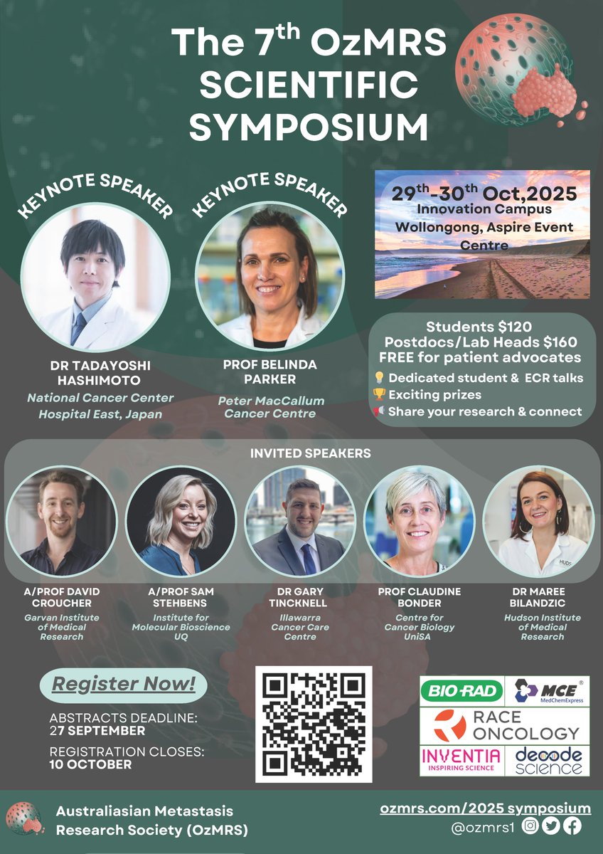 Oz MRS (@ozmrs1) on Twitter photo Registration and abstract submissions are now open for the 7th OzMRS Scientific Symposium, being held on the 29-30th October at <a href="/UOW/">UOW</a>. Talks, flash talks, and poster presentations are available, so please submit abstracts before September 27th! #metastasis Registration and abstract submissions are now open for the 7th OzMRS Scientific Symposium, being held on the 29-30th October at <a href="/UOW/">UOW</a>. Talks, flash talks, and poster presentations are available, so please submit abstracts before September 27th! #metastasis