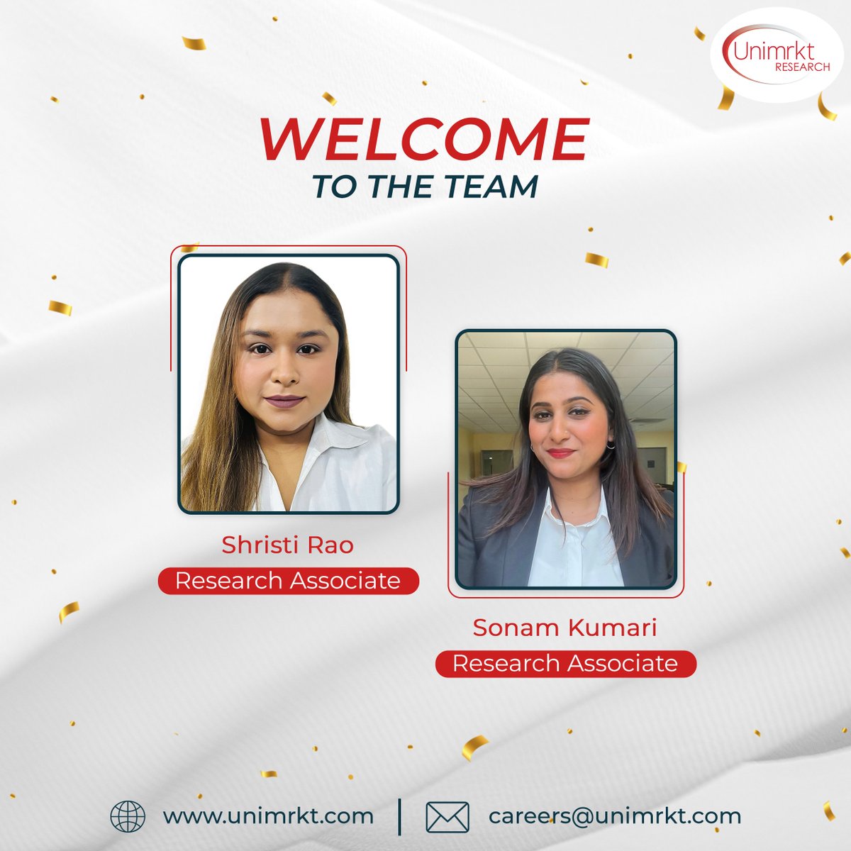 We are pleased to welcome our new team members to Unimrkt Research. We look forward to your contributions and shared achievements. ​

👉 Explore current openings at unimrkt.com/work-with-us.p…. ​

#UnimrktResearch #CareerGrowth #JoinOurTeam #NowHiring #WorkWithUs