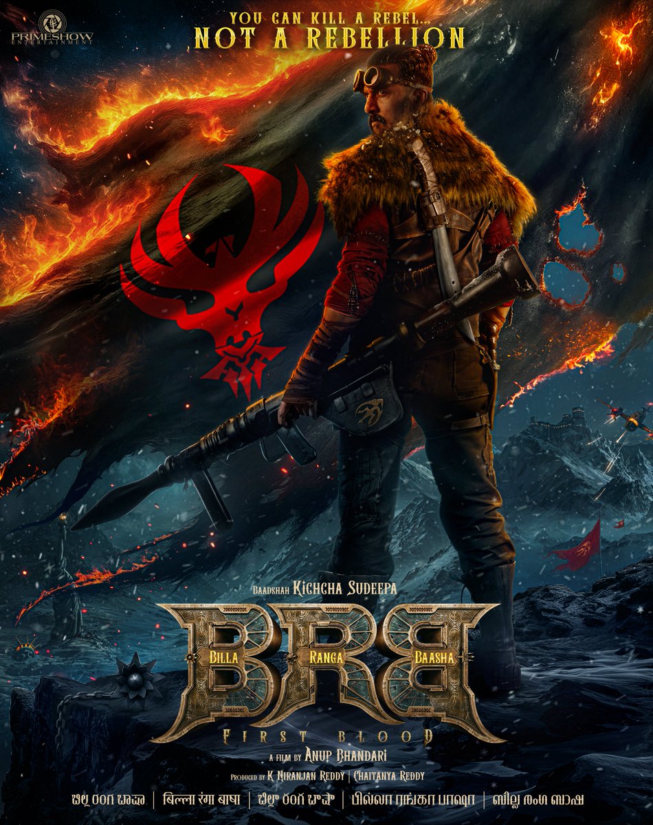 Primeshow Entertainment (@primeshowtweets) on Twitter photo “Every empire fears the one who refuses to kneel”
Presenting #BRBFirstBlood first look poster 🔥
Happy birthday to our beloved Baadshah <a href="/KicchaSudeep/">Kichcha Sudeepa</a> ❤️🔥
And the journey only grows bigger as the next schedule commences soon.
#BillaRangaBaasha <a href="/anupsbhandari/">Anup Bhandari</a> #HBDKicchaSudeep “Every empire fears the one who refuses to kneel”
Presenting #BRBFirstBlood first look poster 🔥
Happy birthday to our beloved Baadshah <a href="/KicchaSudeep/">Kichcha Sudeepa</a> ❤️🔥
And the journey only grows bigger as the next schedule commences soon.
#BillaRangaBaasha <a href="/anupsbhandari/">Anup Bhandari</a> #HBDKicchaSudeep