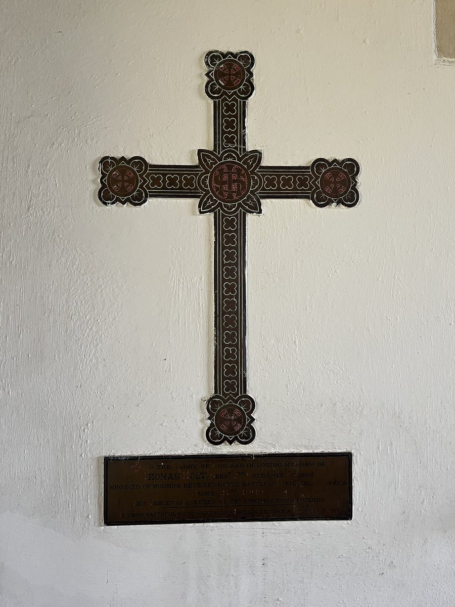 War memorial. St. Leonard’s Church, Grendon Underwood, Buckinghamshire. Commemorating Sergeant Thomas Holt of the Grenadier Guards. Died of wounds received at the Battle of Senekal on 21st June 1900. Boer War. #LestWeForget